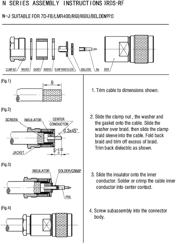 Amazon.com: XRDS -RF N Male Connectors Clamp Plug Attach Adapter